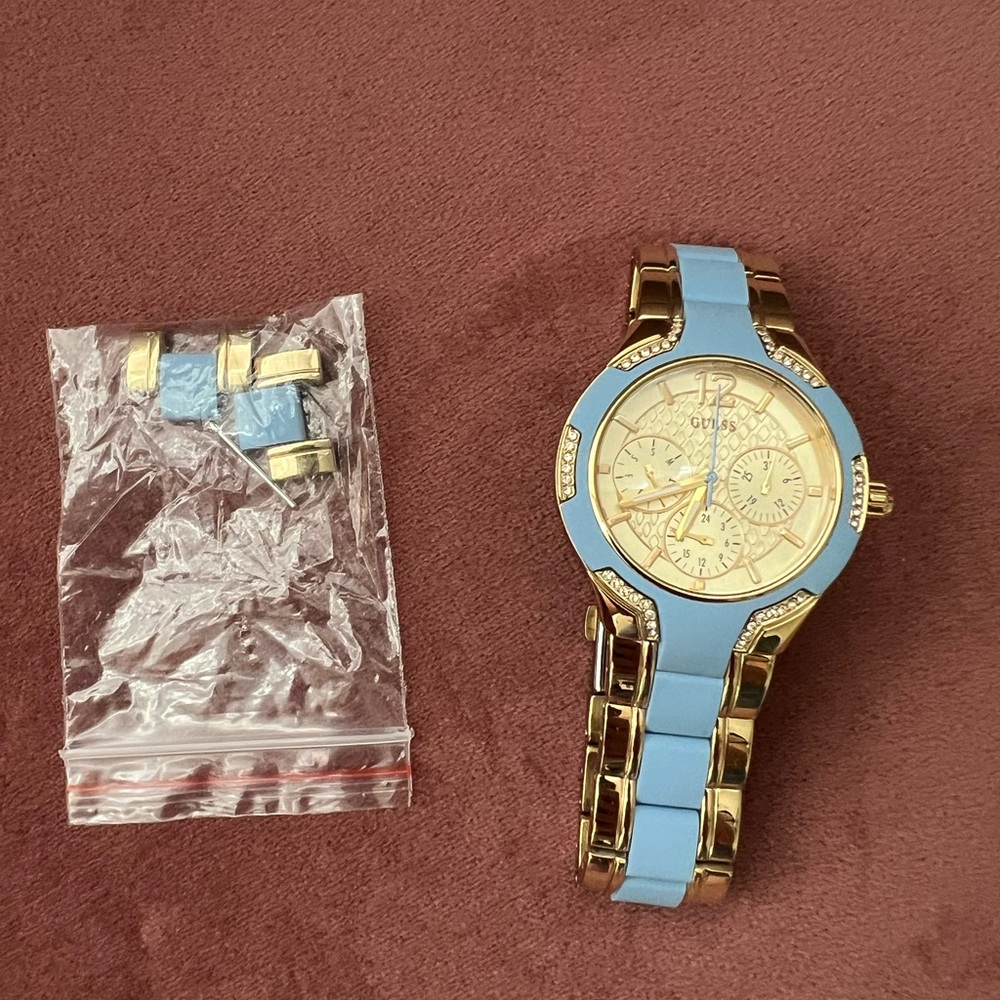 Guess baby blue watch
